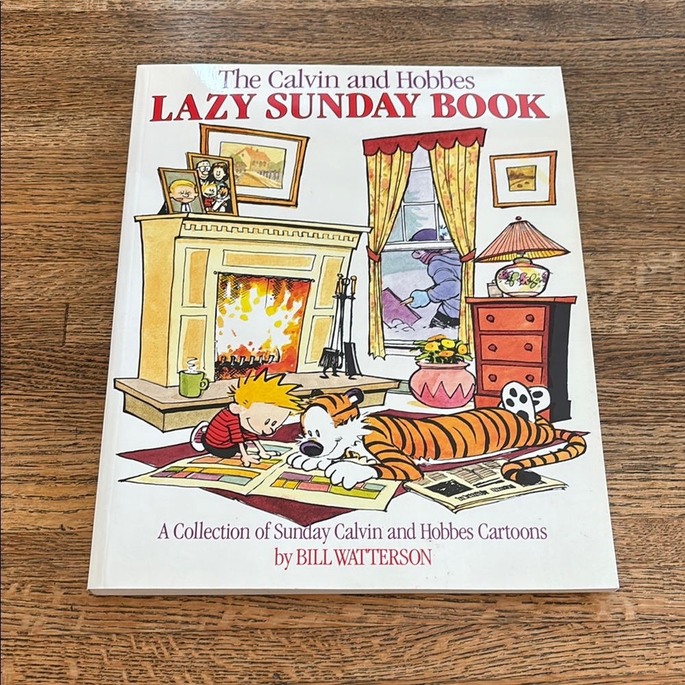 Vintage 1989 Calvin and Hobbes Lazy Sunday Book - Excellent Condition Paperback